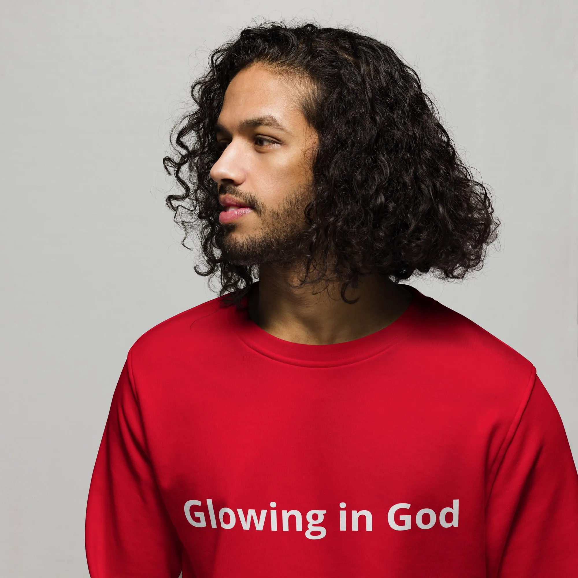 Unisex organic sweatshirt - Glowing in God