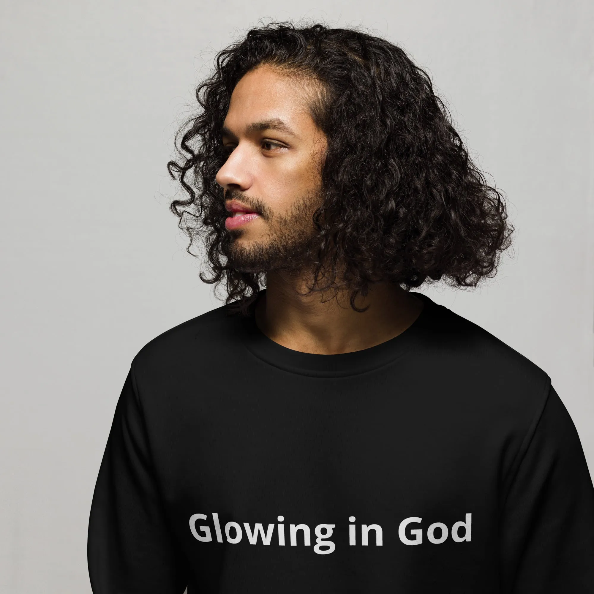 Unisex organic sweatshirt - Glowing in God