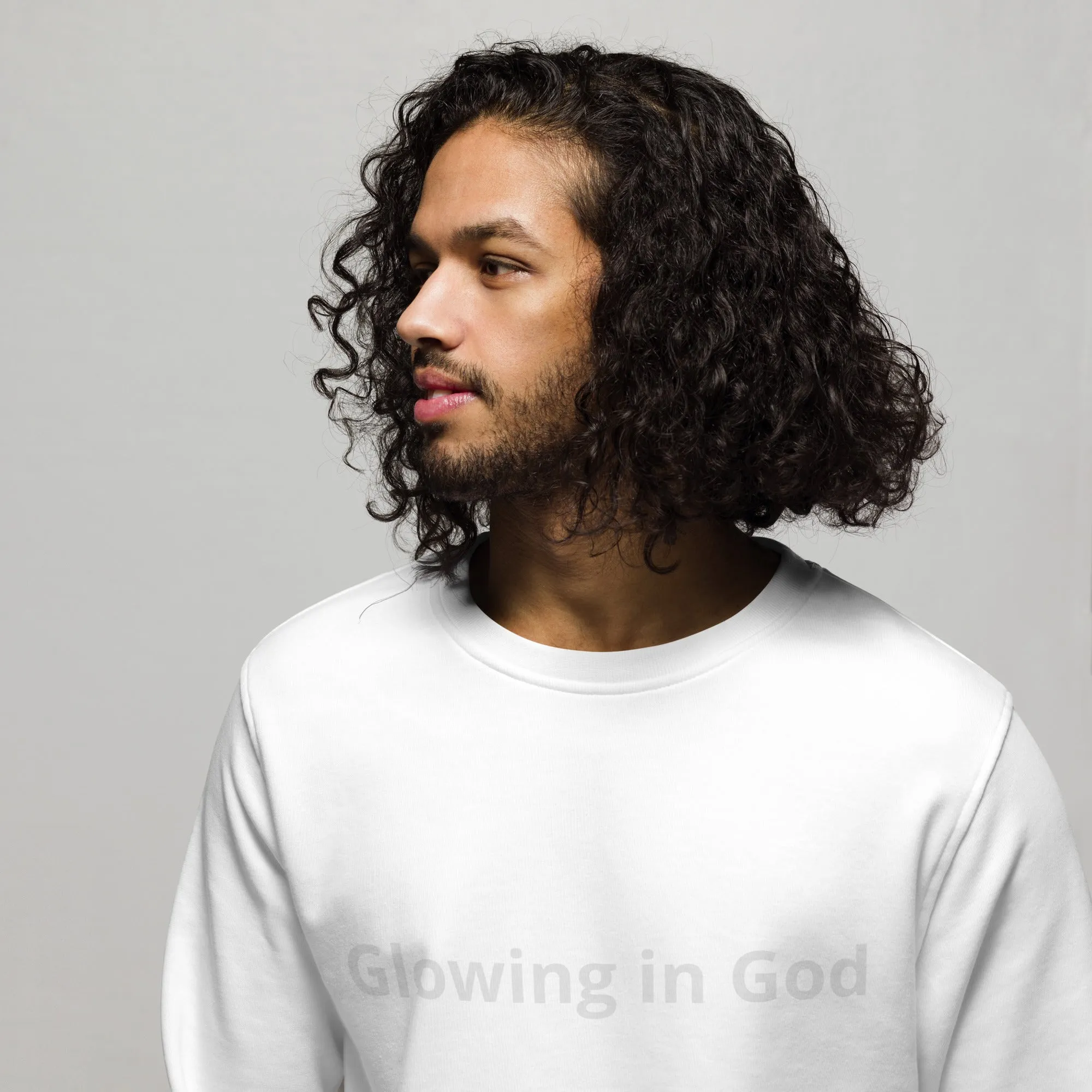 Unisex organic sweatshirt - Glowing in God