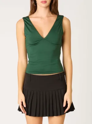 V Neck Low Back Sleeveless Top