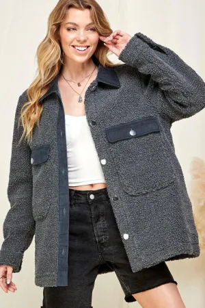 Vail Sherpa Jacket in Grey (RTS)