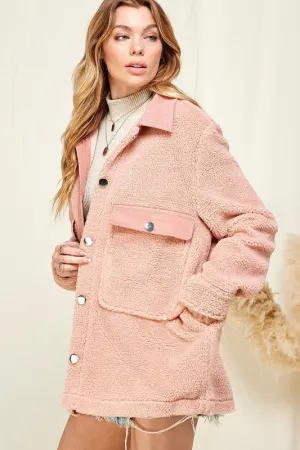 Vail Sherpa Jacket in Pink (RTS)