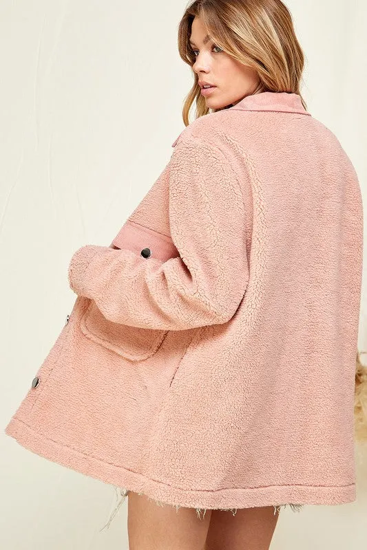 Vail Sherpa Jacket in Pink (RTS)