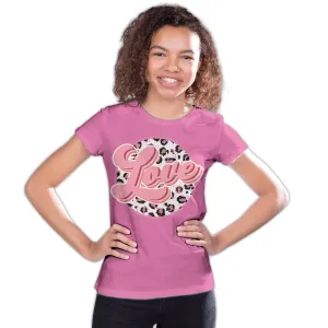 Valentine Retro Leopard Print Chic 70's Record Love Youth T-shirt