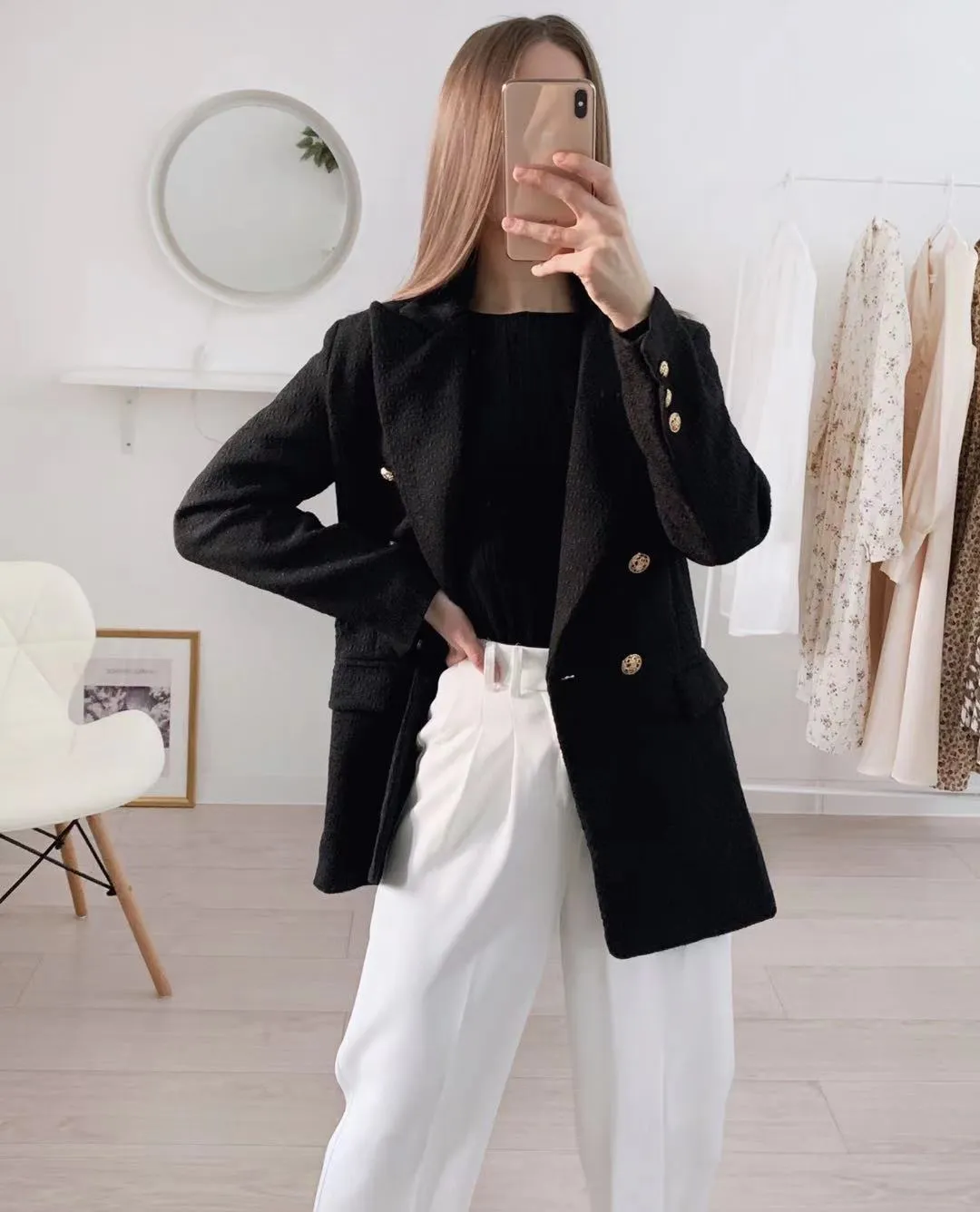 Vintage Female Outerwear Chic Tops