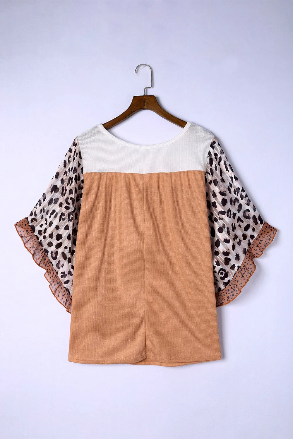 Waffle Knit Ruffle Plus Size Top