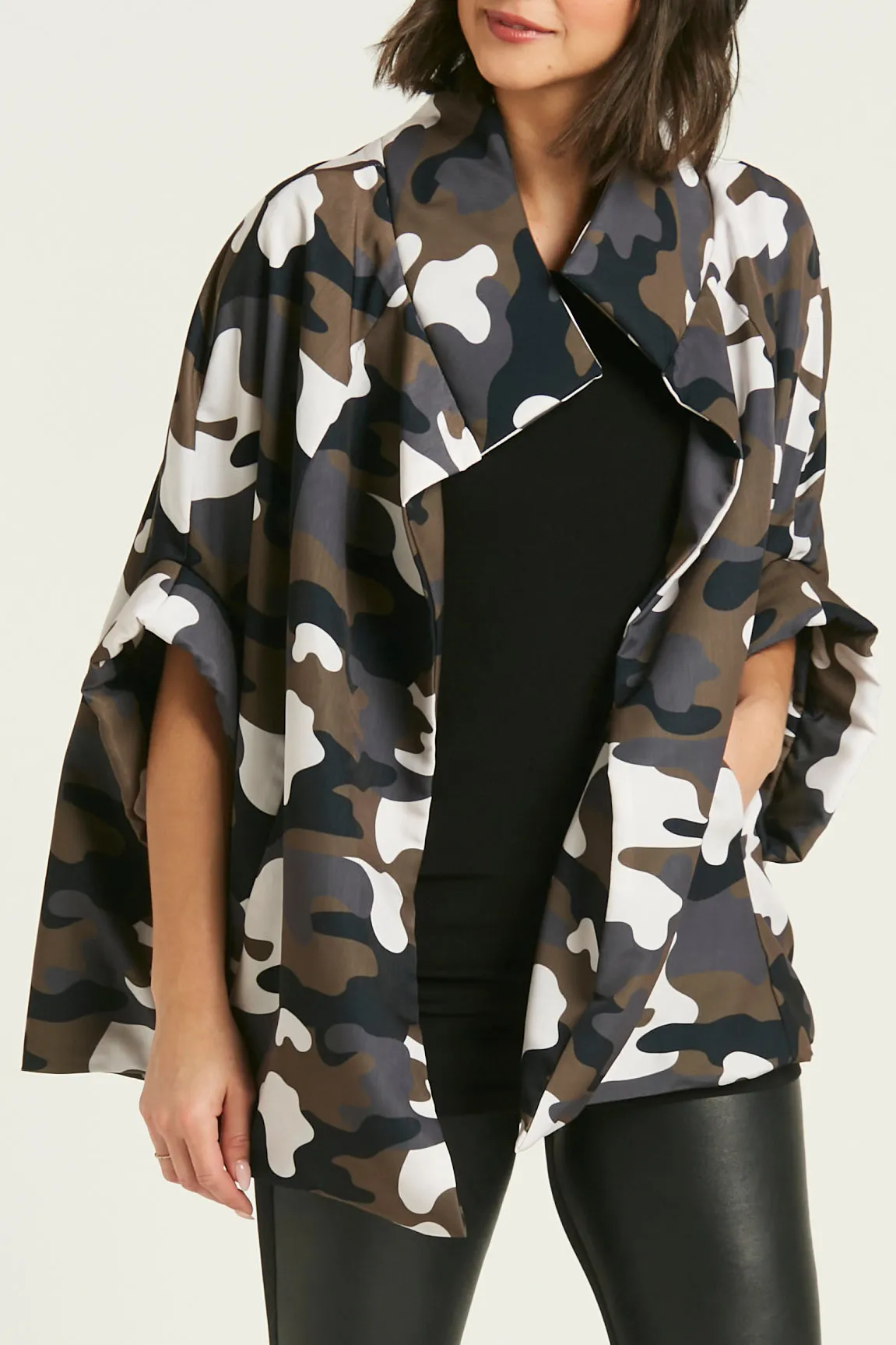 Washable Silk Camo Chic Cape