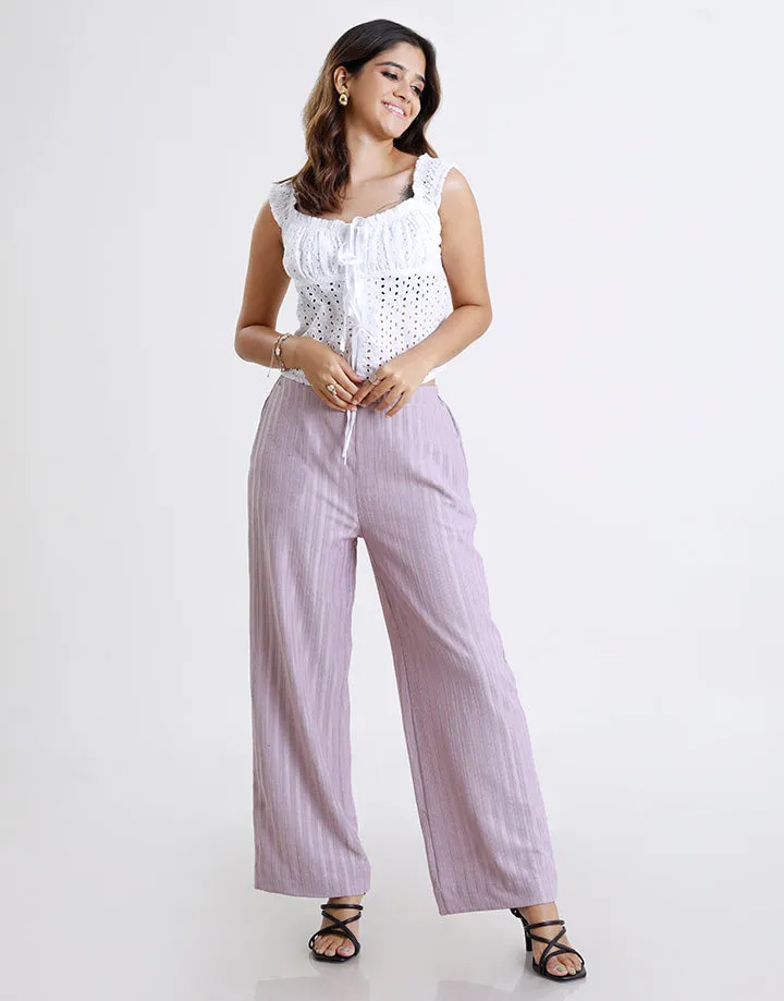 White Cut Lawn Crop Top