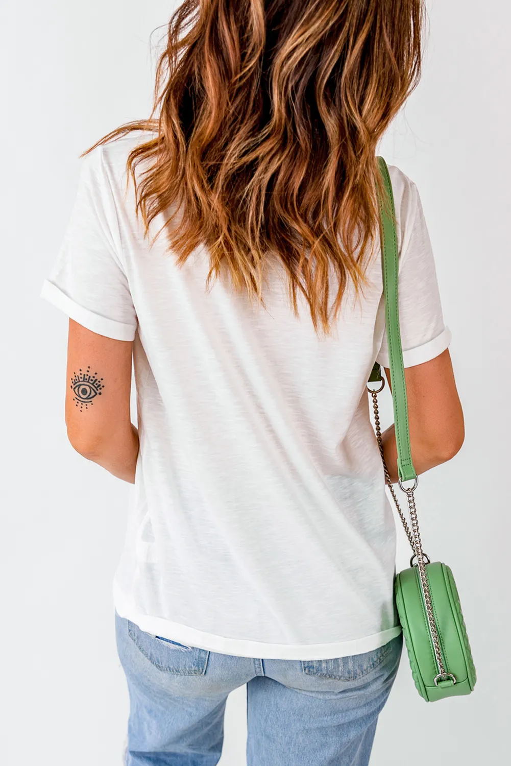 White St.Patrick Clover Crew Neck T Shirt