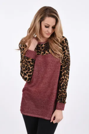 Wild Side Top ~ Burgundy