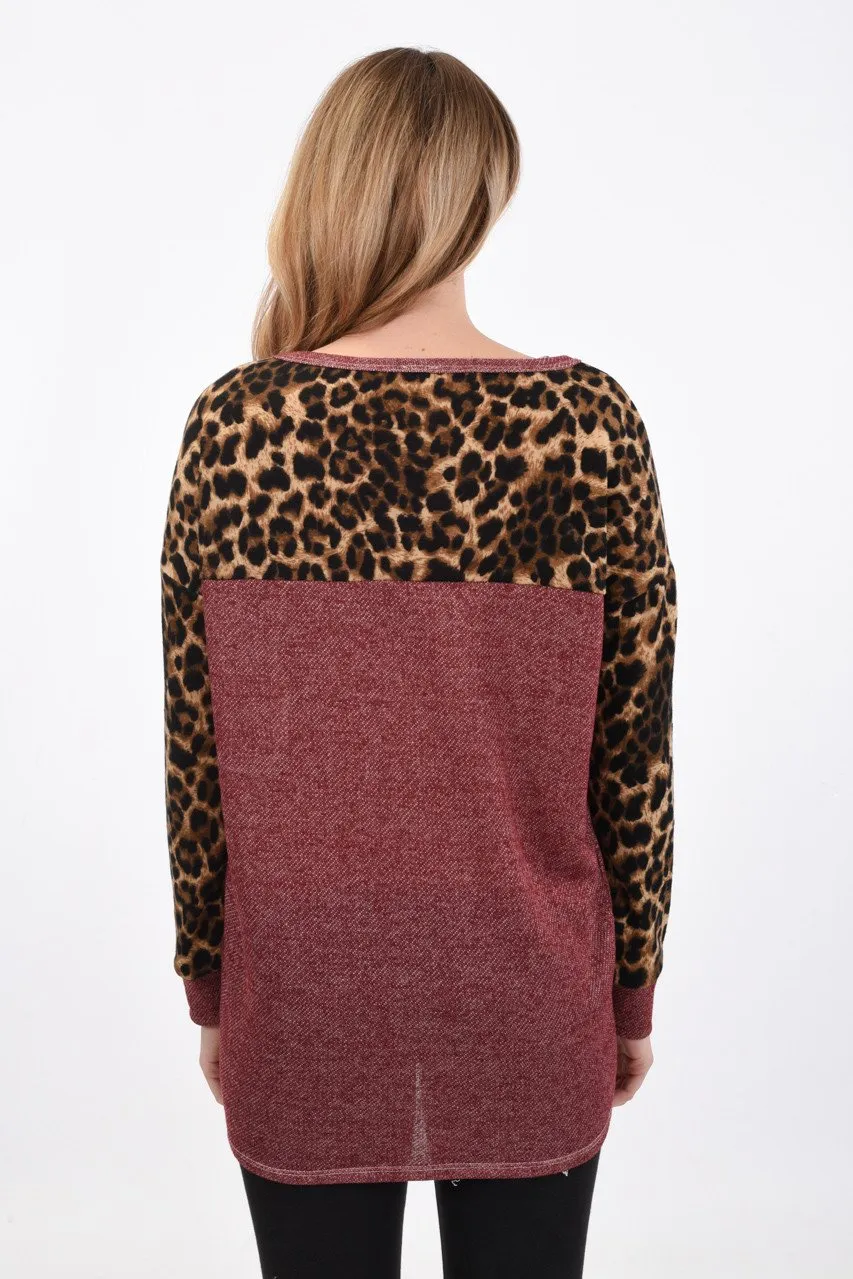 Wild Side Top ~ Burgundy