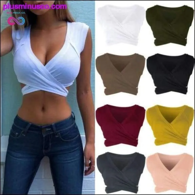 Women Casual Sleeveless Tank Tops Bandage Vest Crop Tops