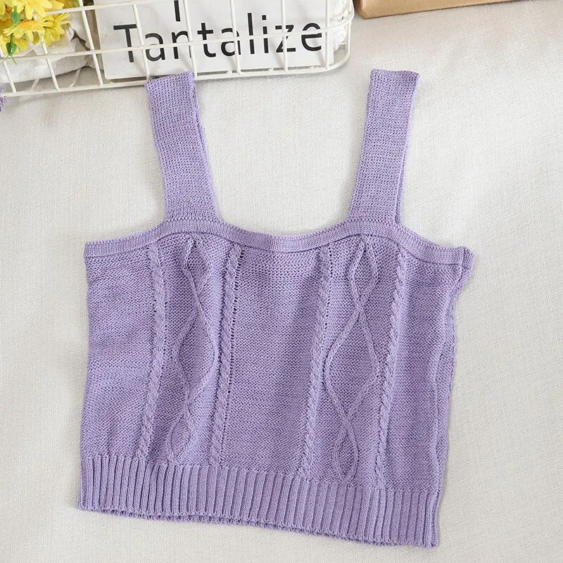 Women Flower Embroidery Knitted Crop Tops Women Casual Tube Tops Casual Ribbed Cute Tops Crop Tops Women Summer