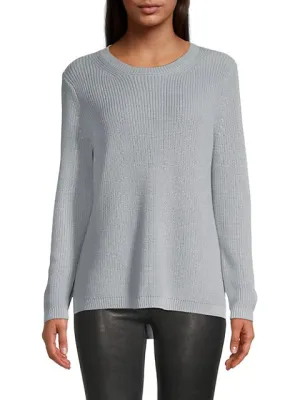 Women's 525 America | Crewneck Shaker Stitch Sweater | Silver