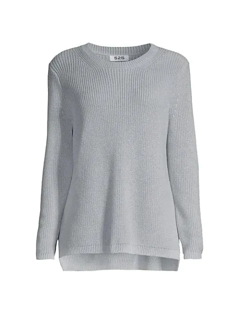 Women's 525 America | Crewneck Shaker Stitch Sweater | Silver