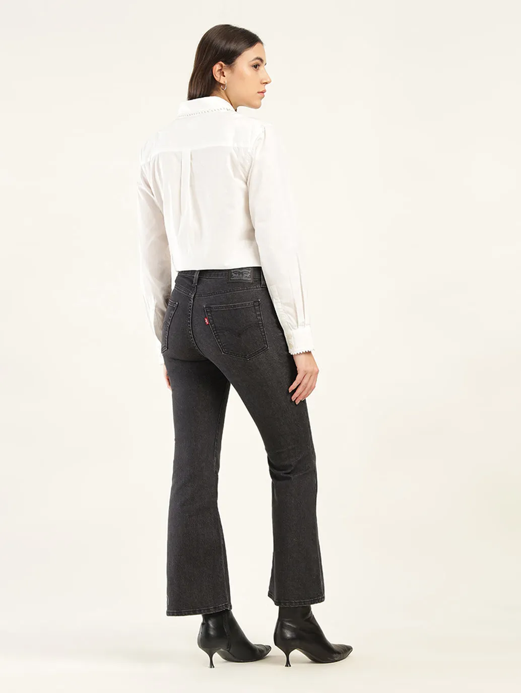 Women's 726 Black Flared Fit High Rise Jeans