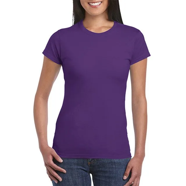 Womens Black White basic t-shirt Short Sleeve Fitting T Shirts Cotton Casual Tops Soft Breathable Classic Crew Collar Tees
