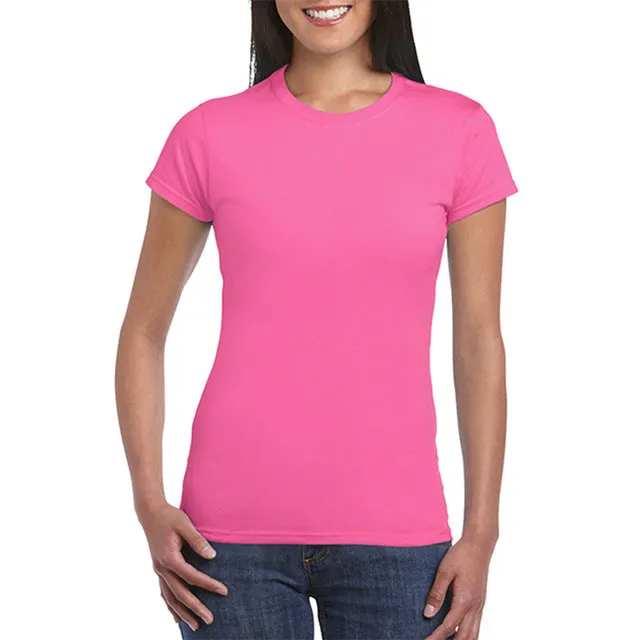 Womens Black White basic t-shirt Short Sleeve Fitting T Shirts Cotton Casual Tops Soft Breathable Classic Crew Collar Tees