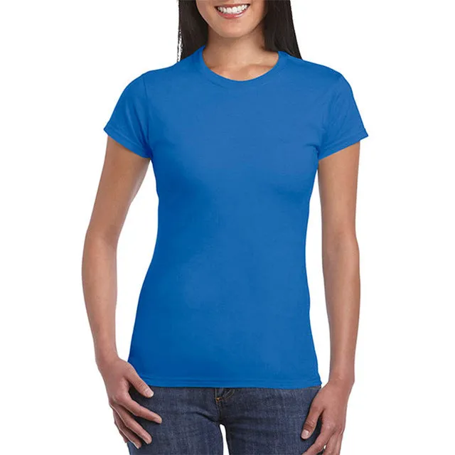 Womens Black White basic t-shirt Short Sleeve Fitting T Shirts Cotton Casual Tops Soft Breathable Classic Crew Collar Tees