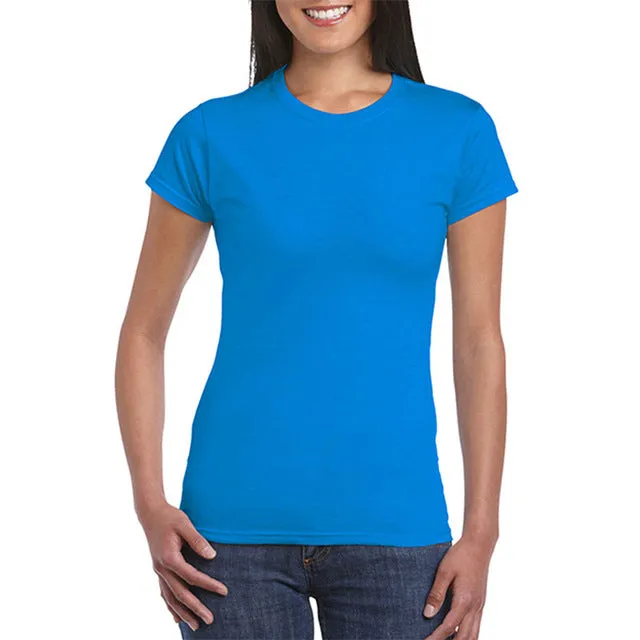 Womens Black White basic t-shirt Short Sleeve Fitting T Shirts Cotton Casual Tops Soft Breathable Classic Crew Collar Tees