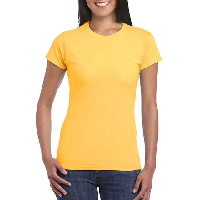 Womens Black White basic t-shirt Short Sleeve Fitting T Shirts Cotton Casual Tops Soft Breathable Classic Crew Collar Tees