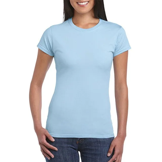 Womens Black White basic t-shirt Short Sleeve Fitting T Shirts Cotton Casual Tops Soft Breathable Classic Crew Collar Tees