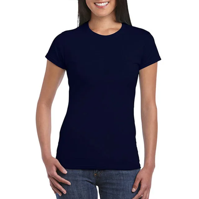 Womens Black White basic t-shirt Short Sleeve Fitting T Shirts Cotton Casual Tops Soft Breathable Classic Crew Collar Tees