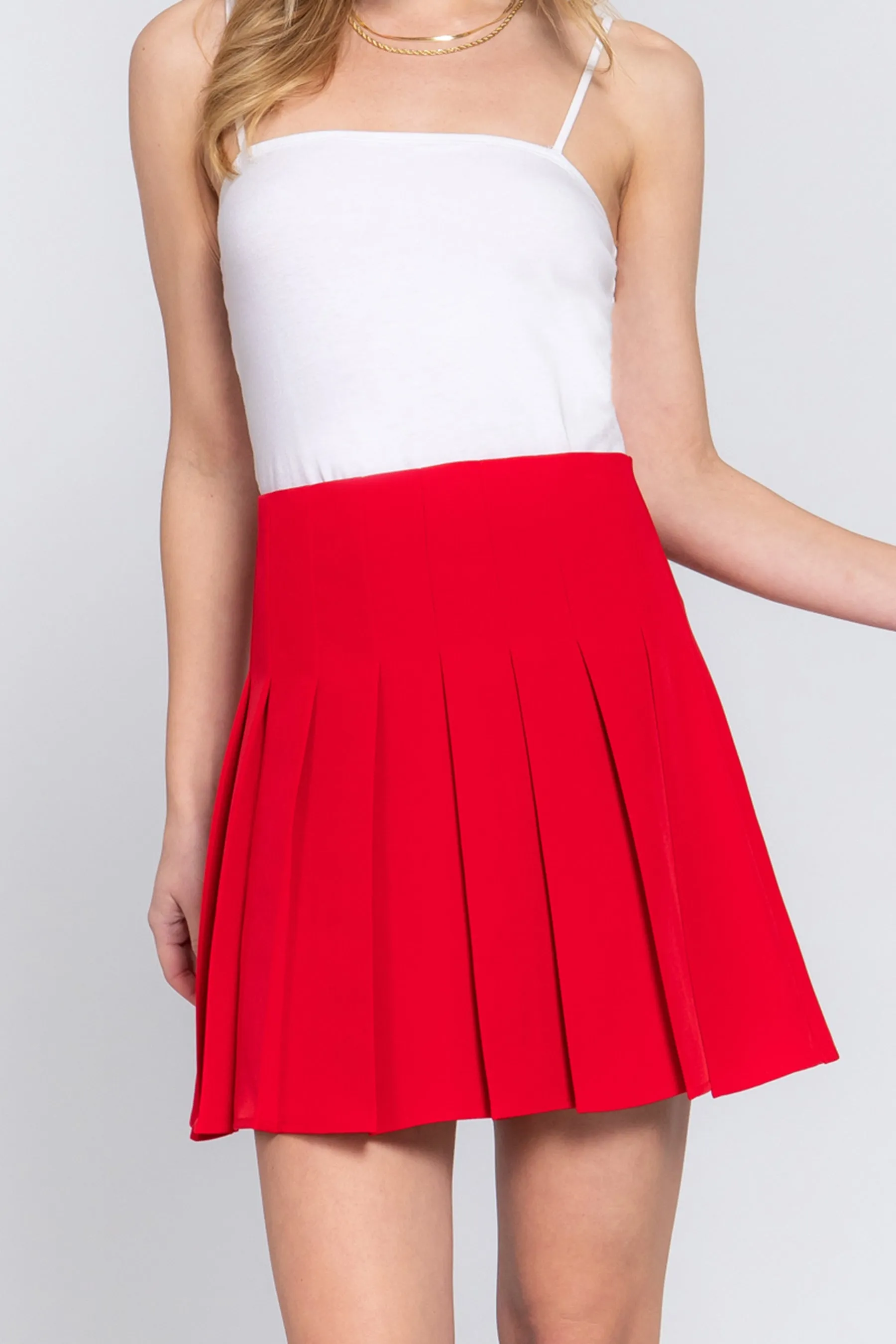 Women's Classic Pleated Mini Skirt – Lightweight and Versatile Style ZS13984C28 $10Each