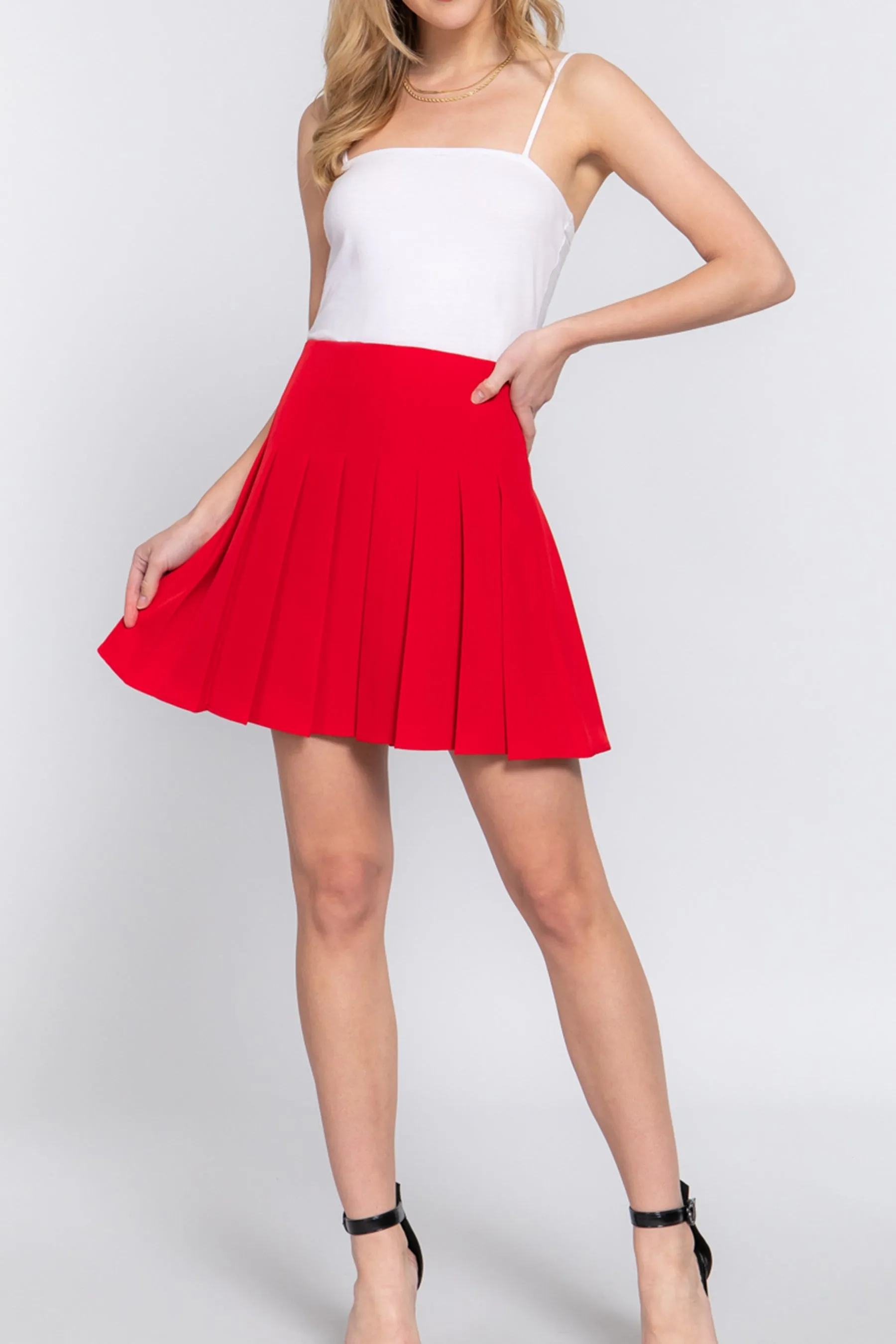 Women's Classic Pleated Mini Skirt – Lightweight and Versatile Style ZS13984C28 $10Each