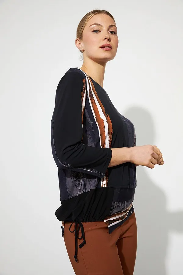 Women's Joseph Ribkoff | Abstract Print Top | Black Multi