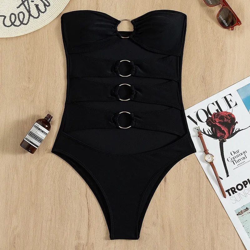 Women's One Piece Swimsuit Beach Solid Color trending