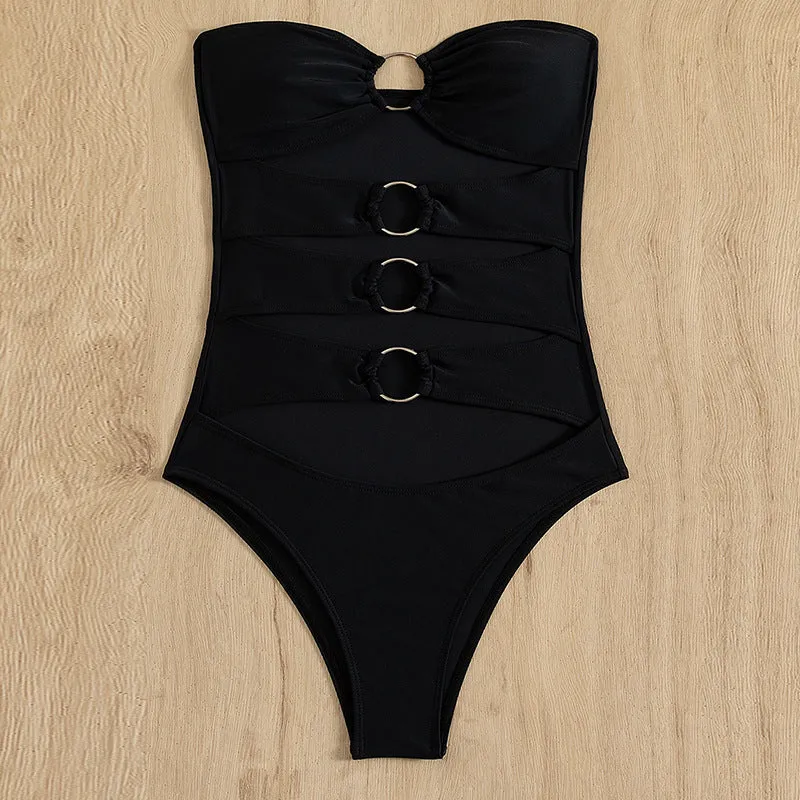 Women's One Piece Swimsuit Beach Solid Color trending