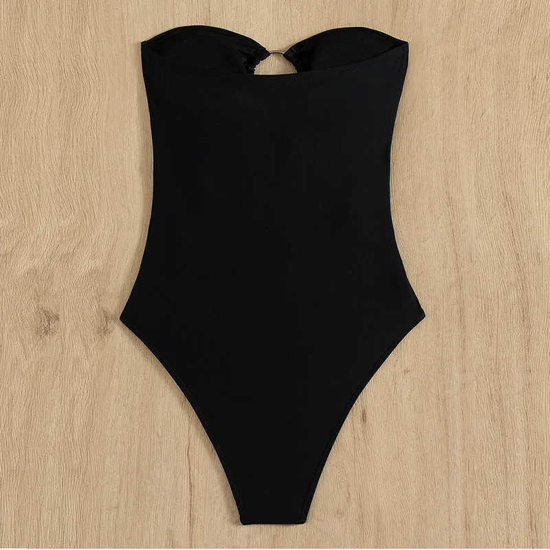 Women's One Piece Swimsuit Beach Solid Color trending