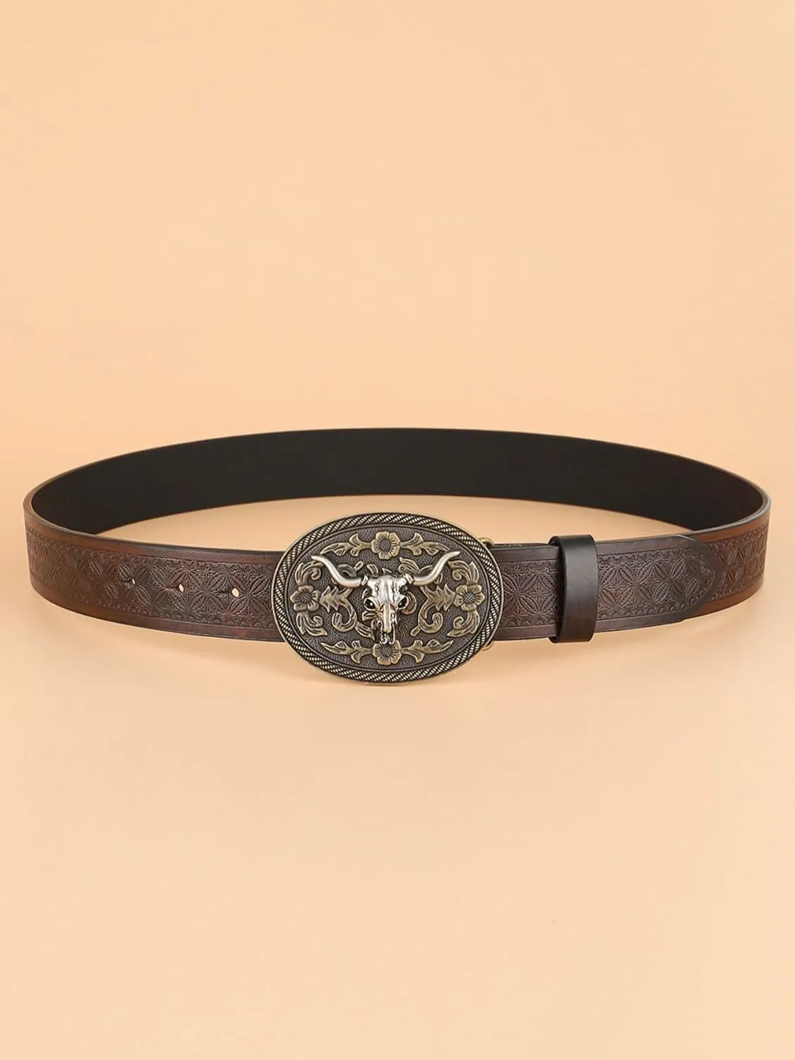 Women's Vintage Western Leather Buckle Belt