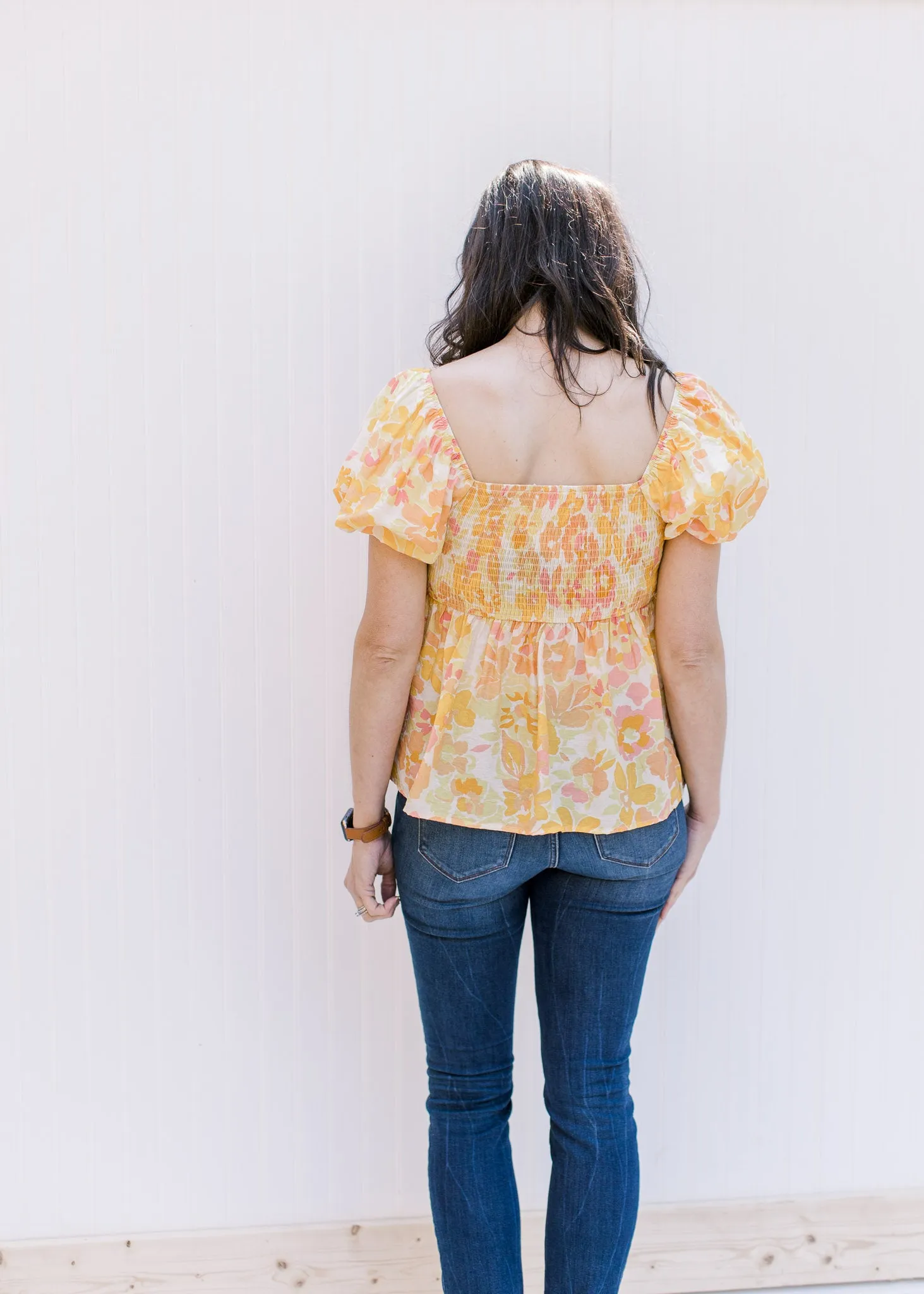 X Sally Yellow Mix Floral Top
