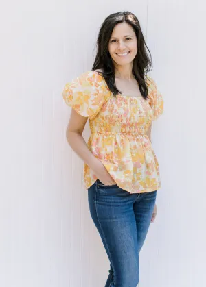 X Sally Yellow Mix Floral Top