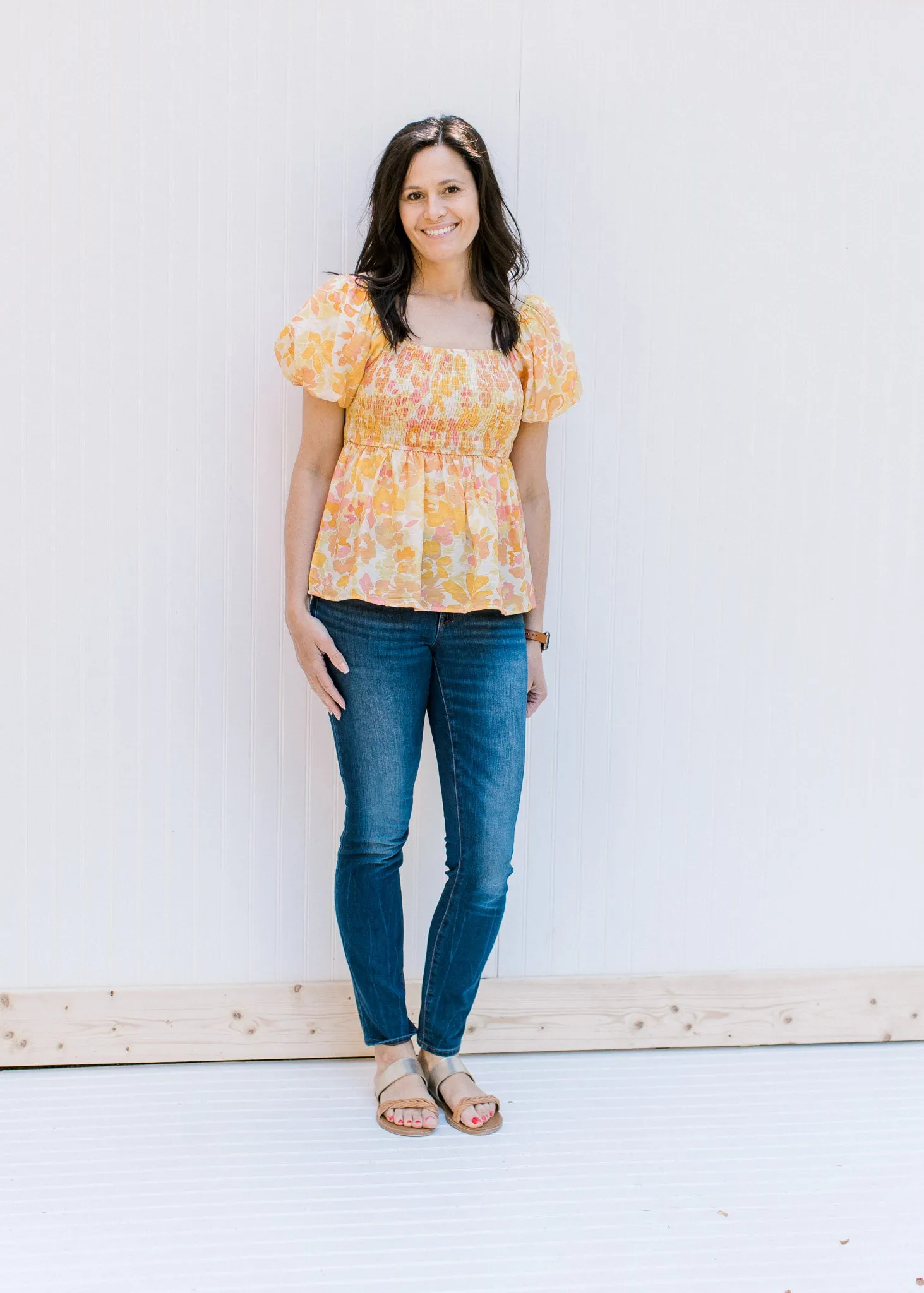 X Sally Yellow Mix Floral Top