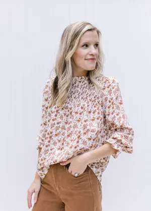 X Smocked Fall Color Top
