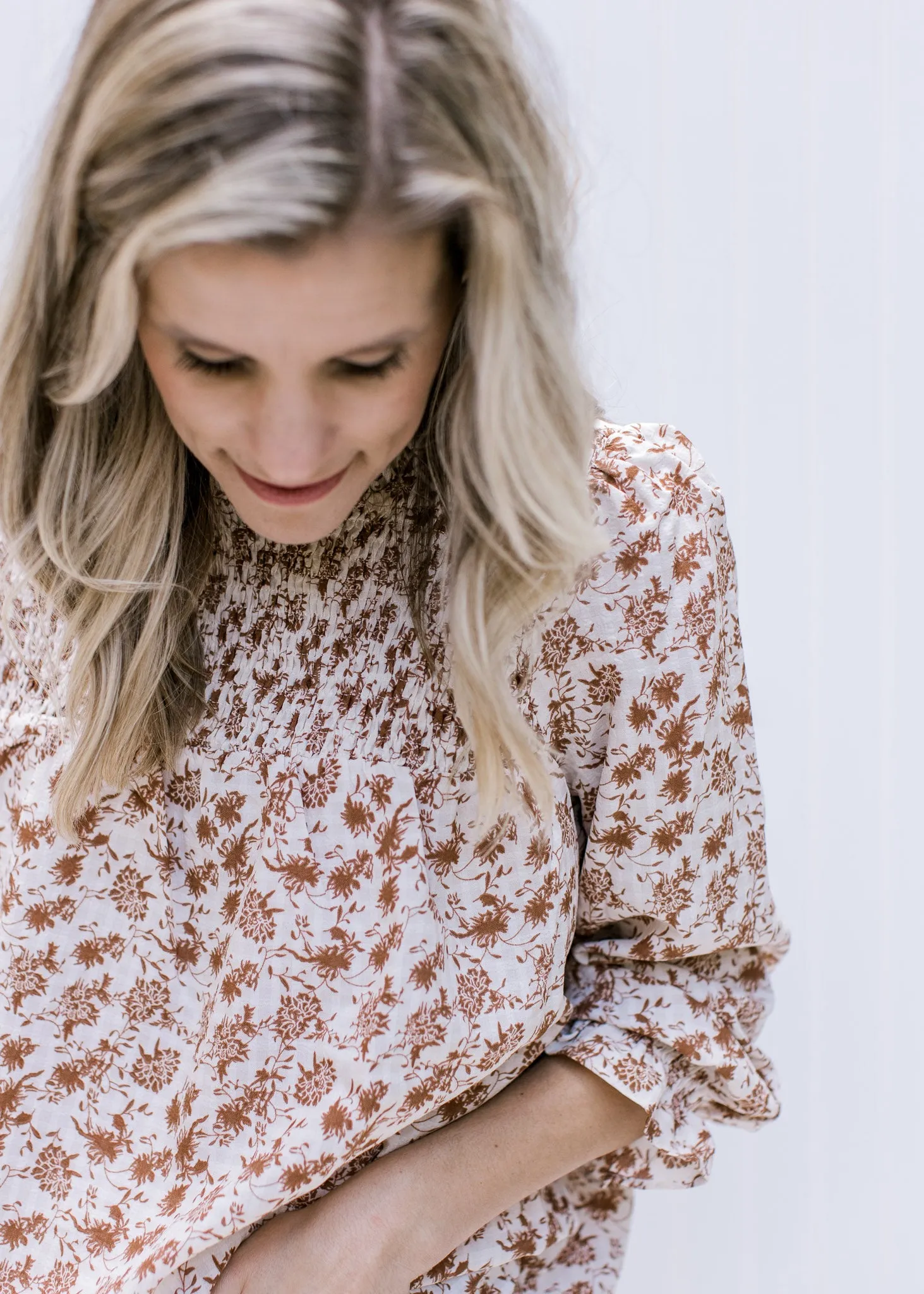 X Smocked Fall Color Top