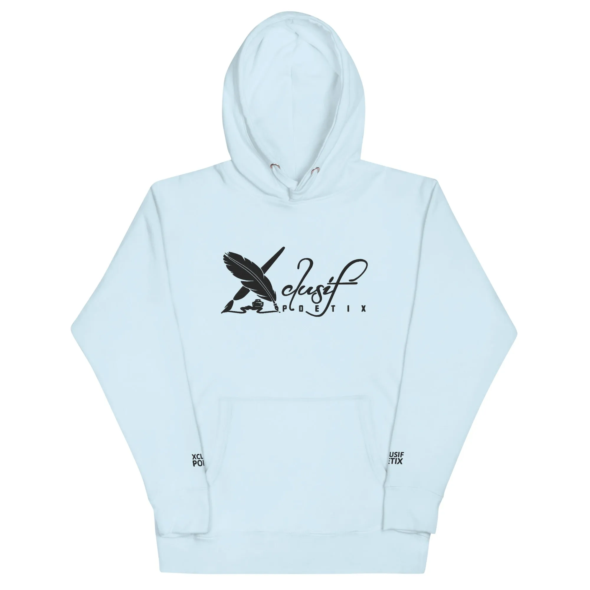 XCLUSIF POETIX BIG BLACK EMBROIDERY LOGO Unisex Hoodie