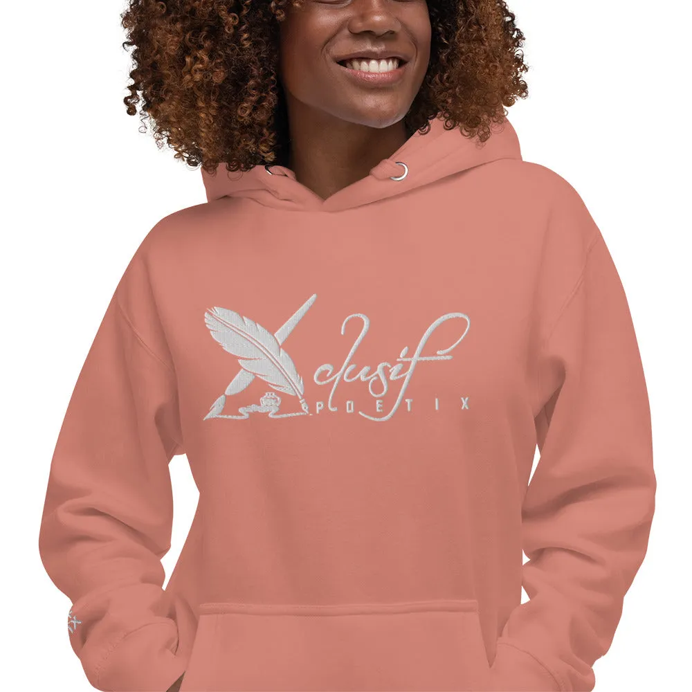 XCLUSIF POETIX BIG WHITE EMBROIDERY LOGO Unisex Hoodie