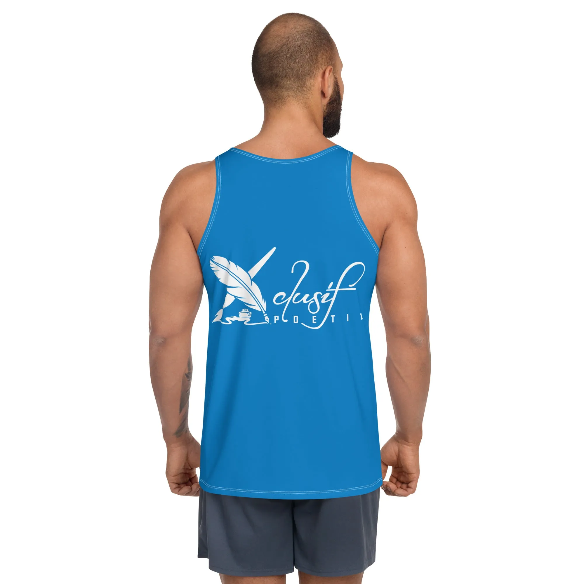 XCLUSIF POETIX BLUE & WHITE LOGO Unisex Tank Top