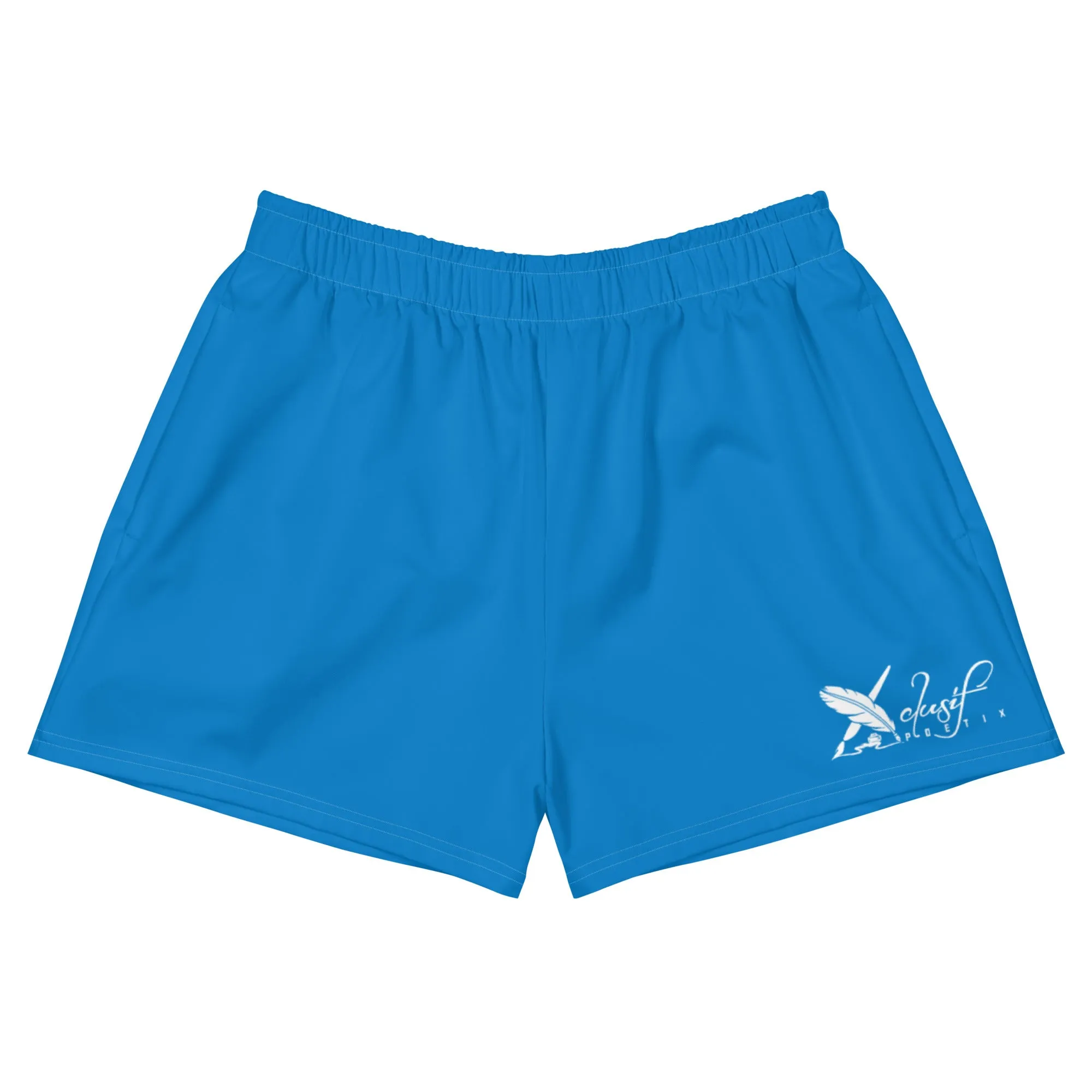 XCLUSIF POETIX BLUE & WHITE LOGO Women’s Athletic Shorts