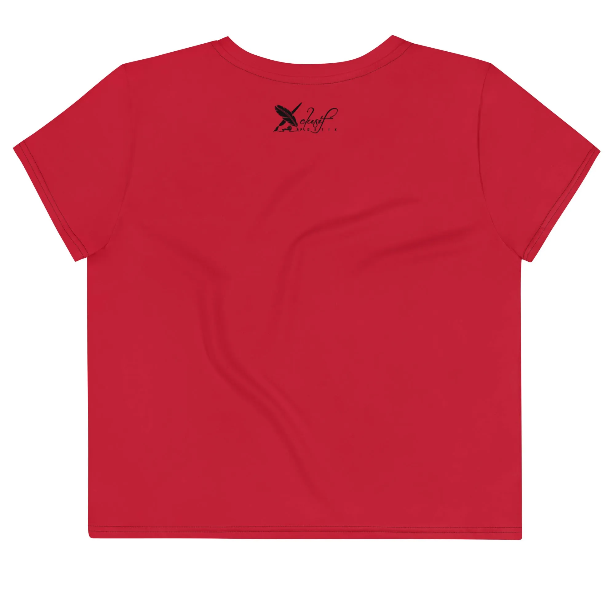 XCLUSIF POETIX RED & BLACK LOGO Crop Tee