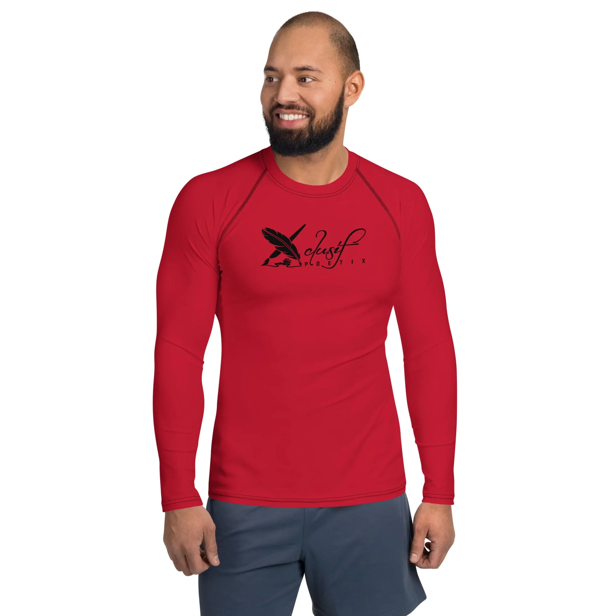XCLUSIF POETIX RED & BLACK LOGO Men's Rash Guard