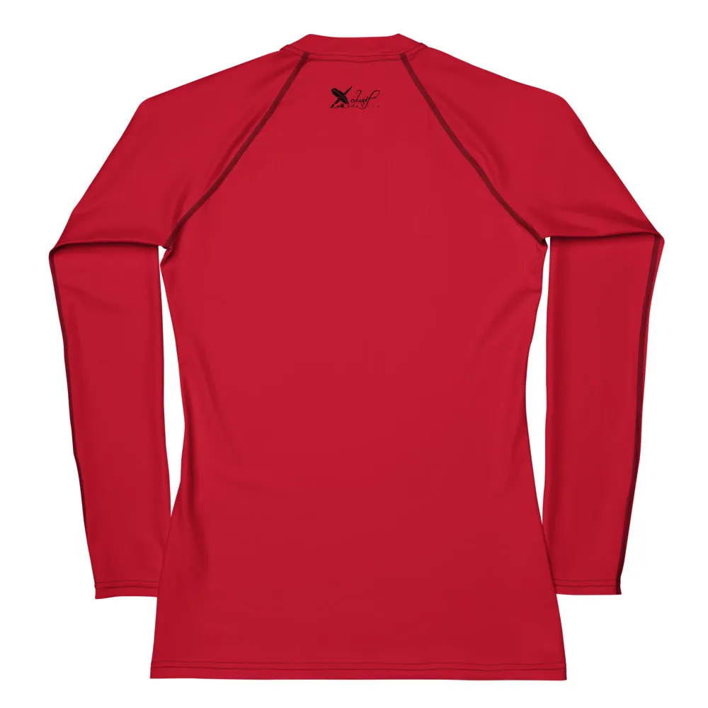 XCLUSIF POETIX RED & BLACK LOGO Women's Rash Guard