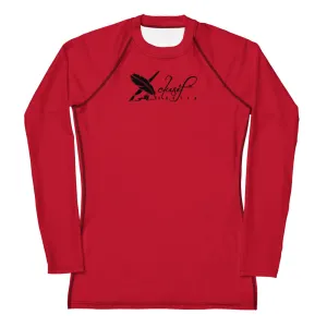 XCLUSIF POETIX RED & BLACK LOGO Women's Rash Guard
