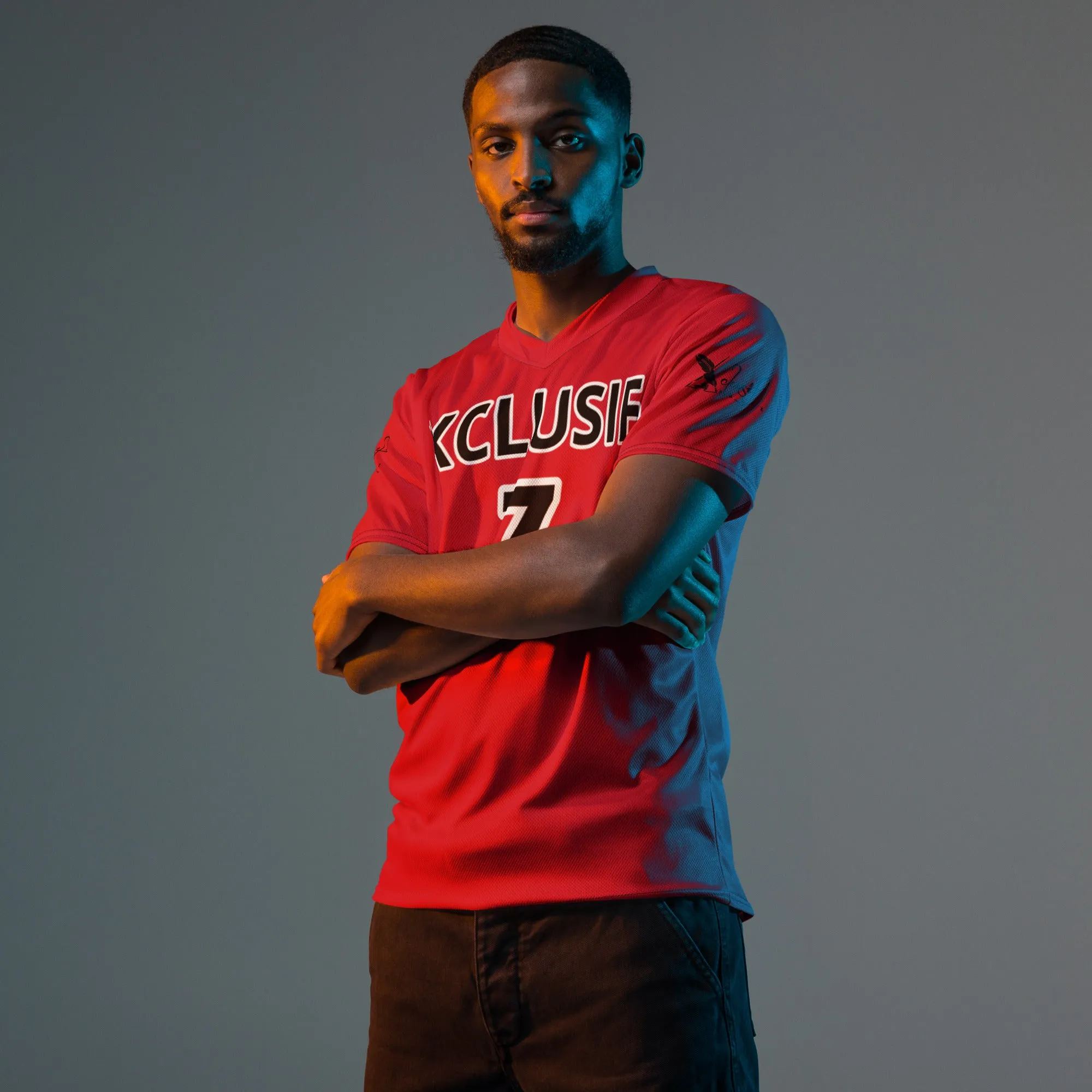 XCLUSIF POETIX RED & BLACK unisex sports jersey
