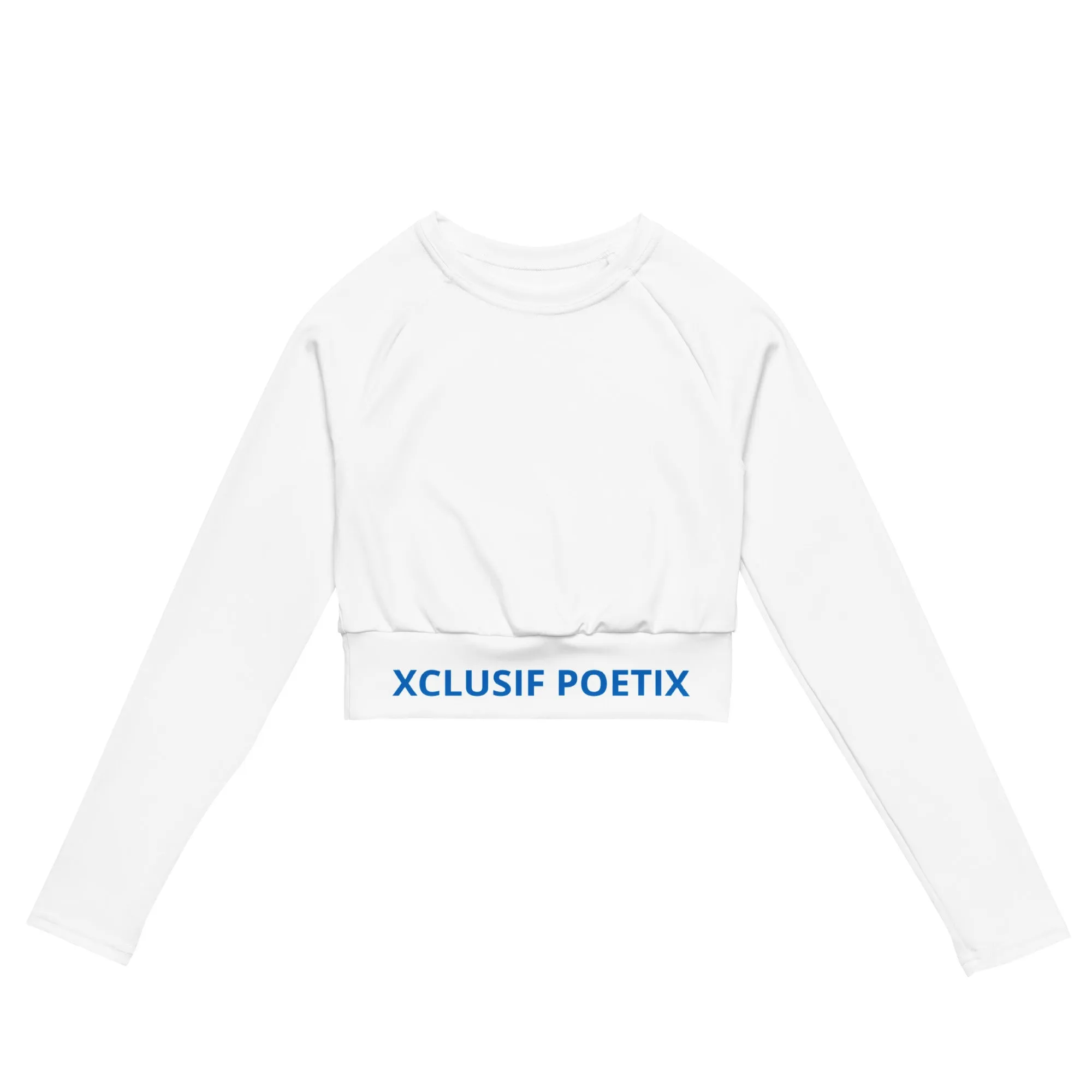 XCLUSIF POETIX WHITE & BLUE Women's long-sleeve crop top