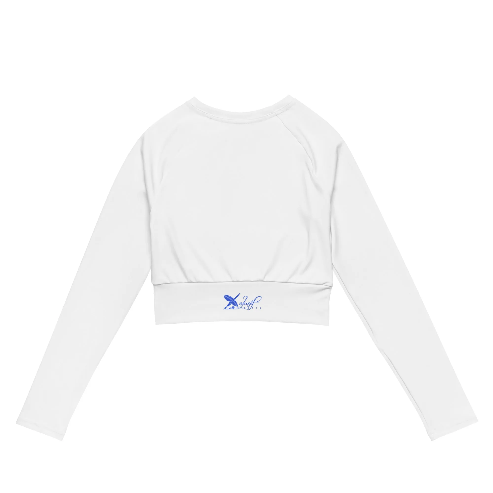 XCLUSIF POETIX WHITE & BLUE Women's long-sleeve crop top